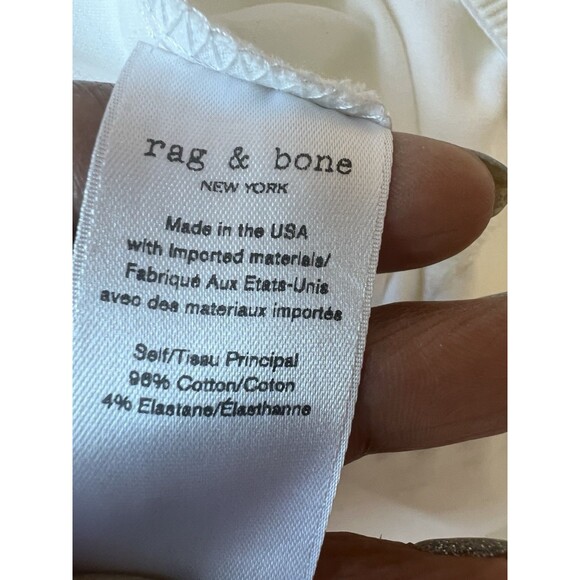 rag & bone NY simone snap pants iris White Women’s Size 6 made in USA - Picture 9 of 11